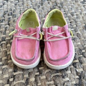 Hey Dude Kids Pink Slip-On Canvas Sneakers